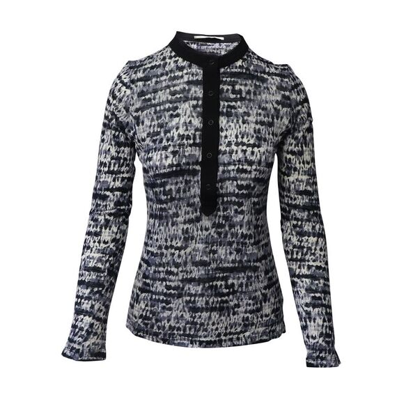 Proenza Schouler Long Sleeve Printed Blouse in Multicolor Cotton - Picture 1 of 8